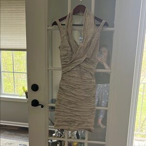 Nicole Miller Elegant Beige Halter Dress